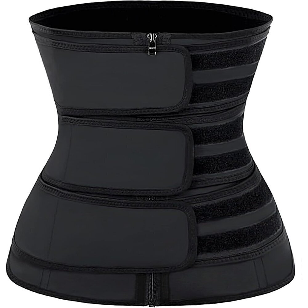 Latex Waist Trainer for Women Double Belt Tummy Control Girdle